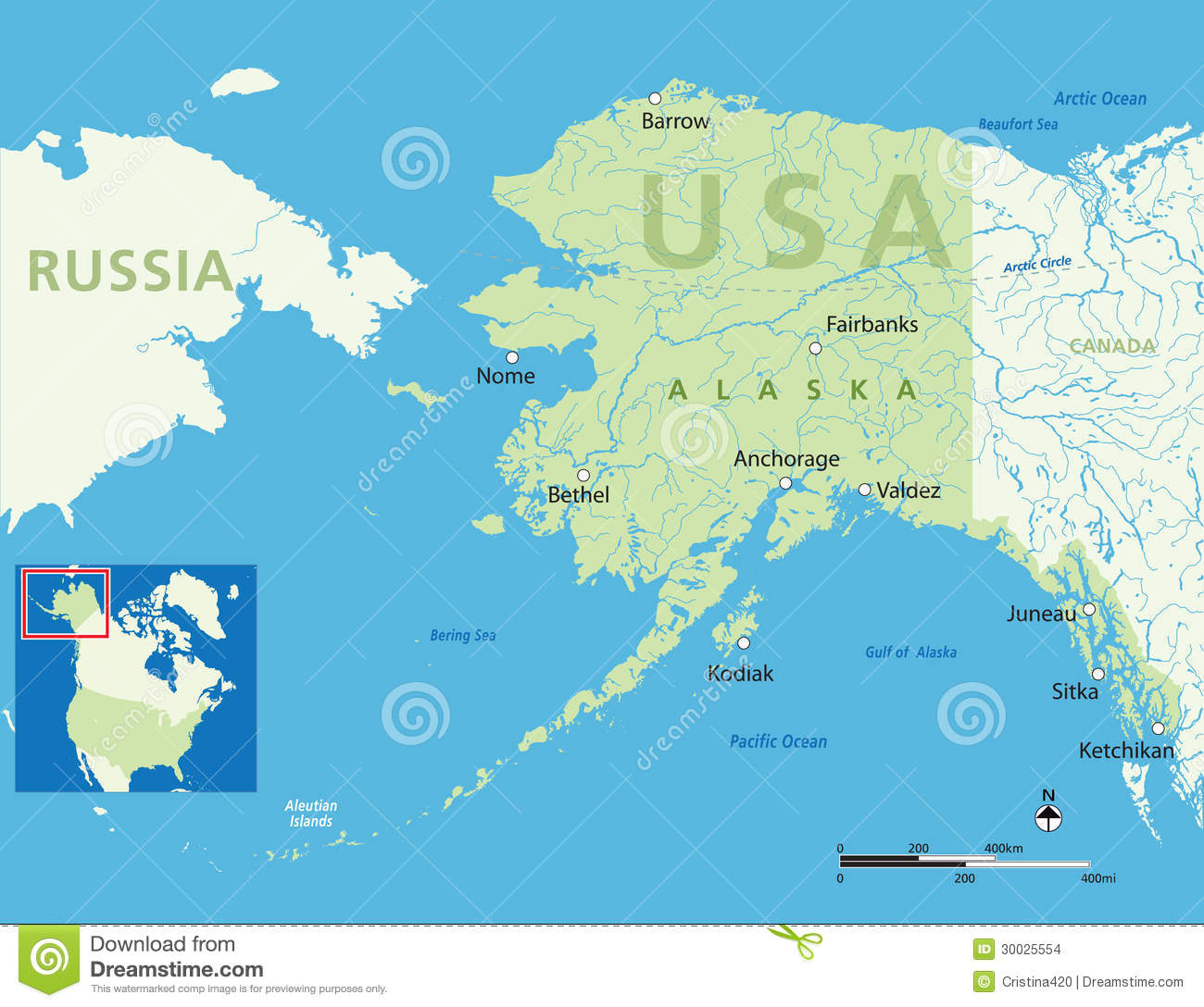 carte de l alaska etats unis avec la petite carte de site illustration de vecteur 30025554